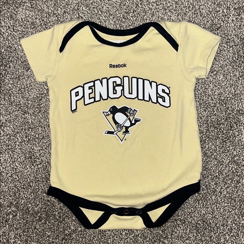 Reebok Cream Penguins Baby Bodysuit